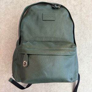 Coach, men's Campus backpack, pebbled leather, green